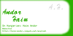 andor haim business card